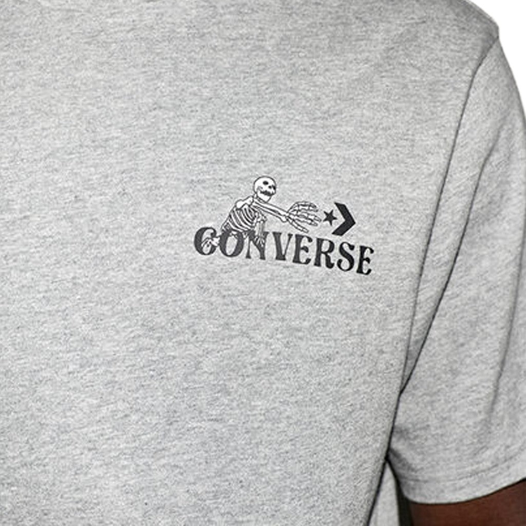 Converse T-shirt met print en bedrukt logo – Grijs