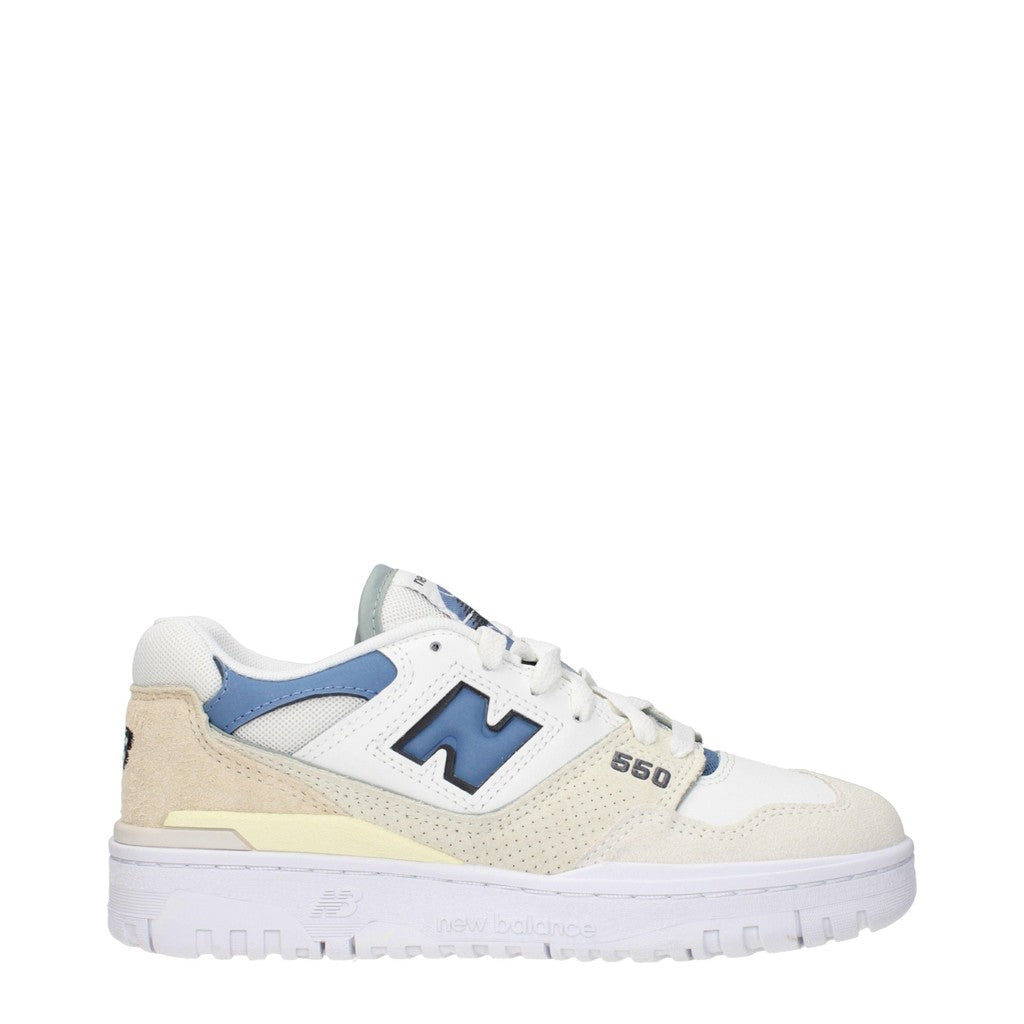 New Balance 550 Sneakers van leer, suède en stof – Wit / Lichtblauw