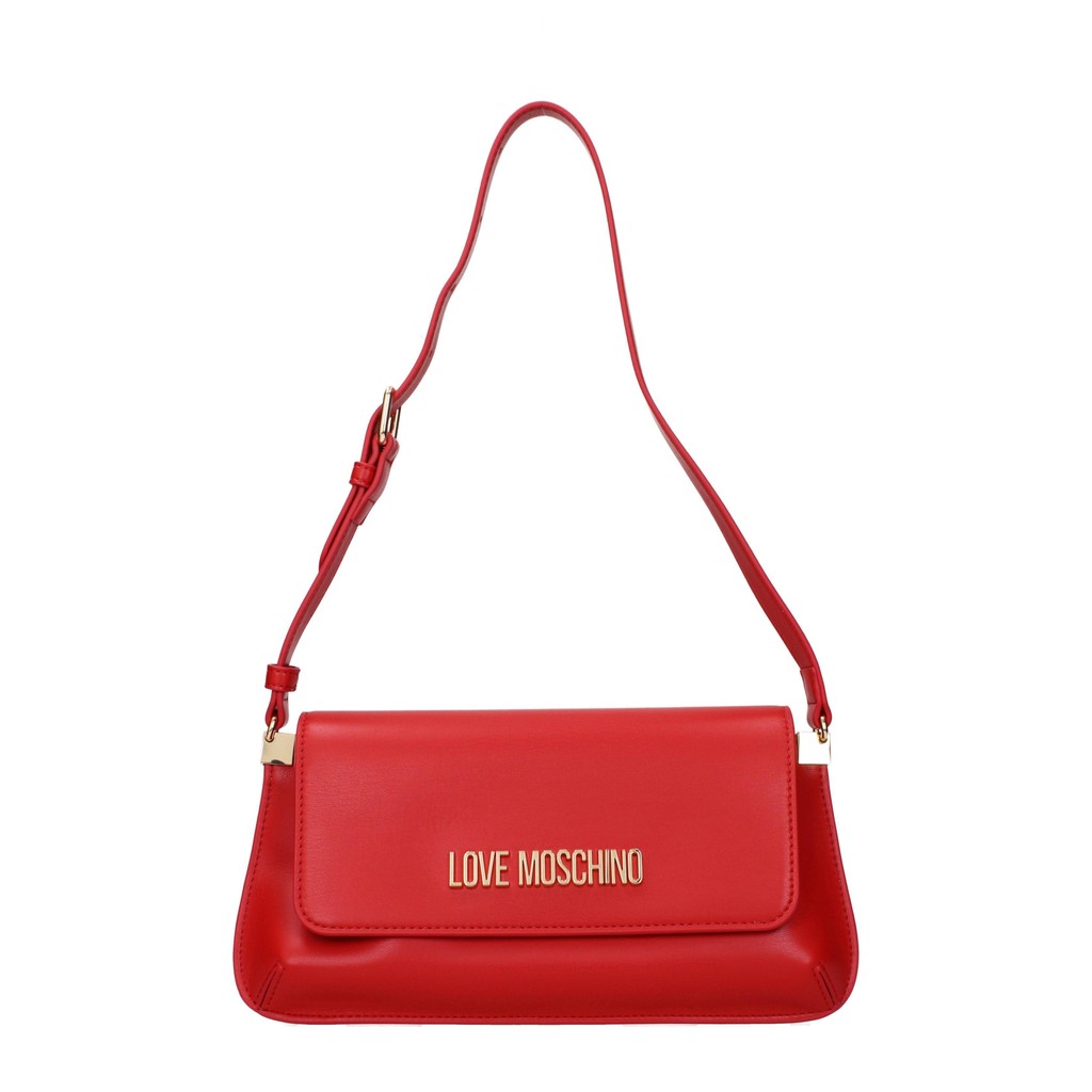 Love Moschino Slank schoudertasje met goudkleurige details – Rood