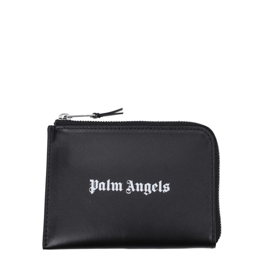 Palm Angels Leren kaarthouder – Zwart