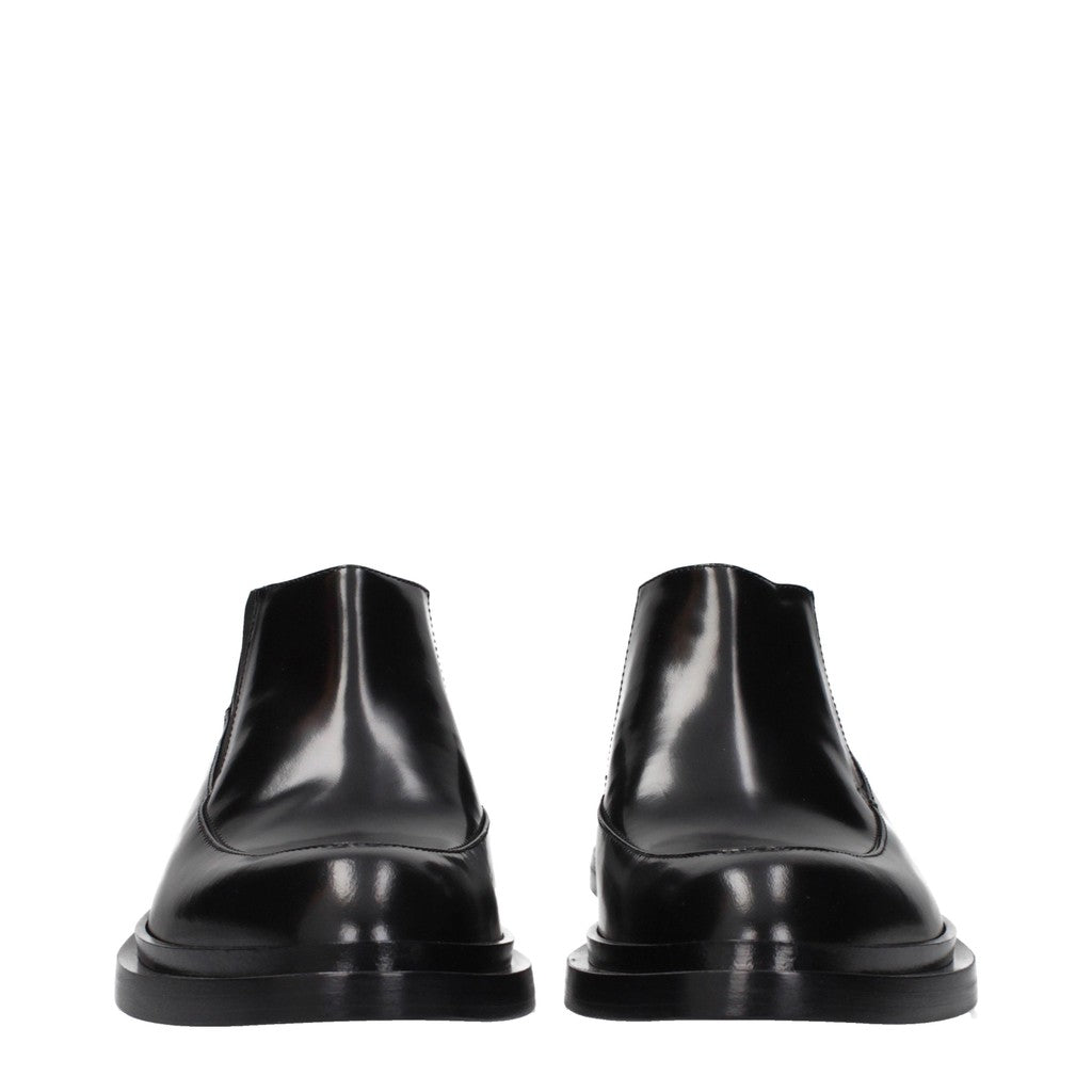 Jil Sander Leren enkellaarzen met puntige neus – Zwart