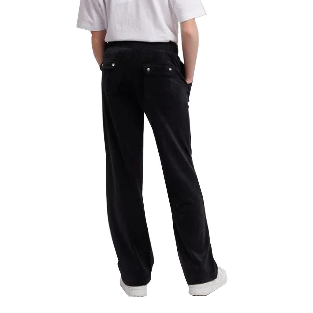 Juicy Couture Kids Chenille wide leg broek – Zwart