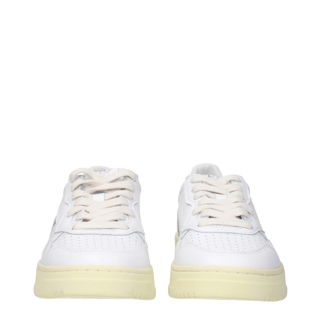 Autry Medalist Sneakers van leer met veters – Wit / Zilver