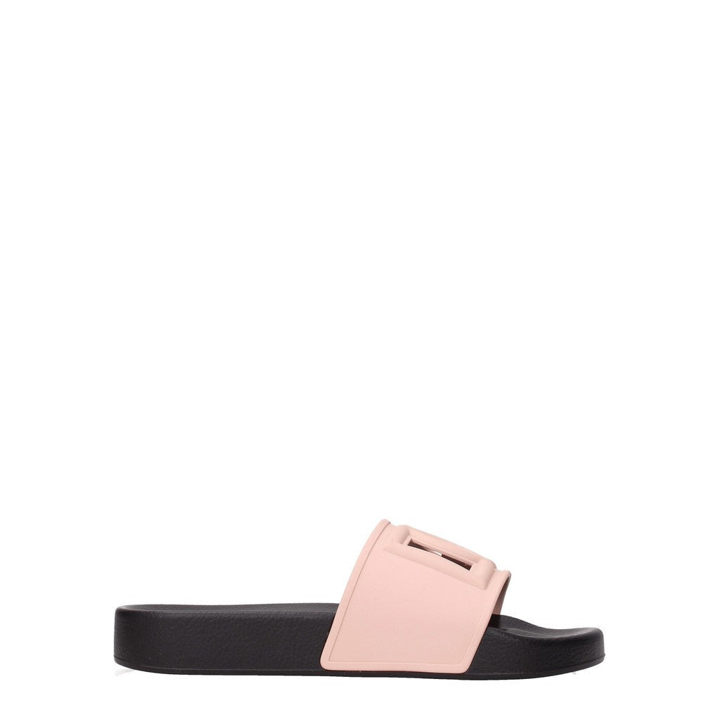 Dolce & Gabbana Rubberen slippers met open neus – Roze