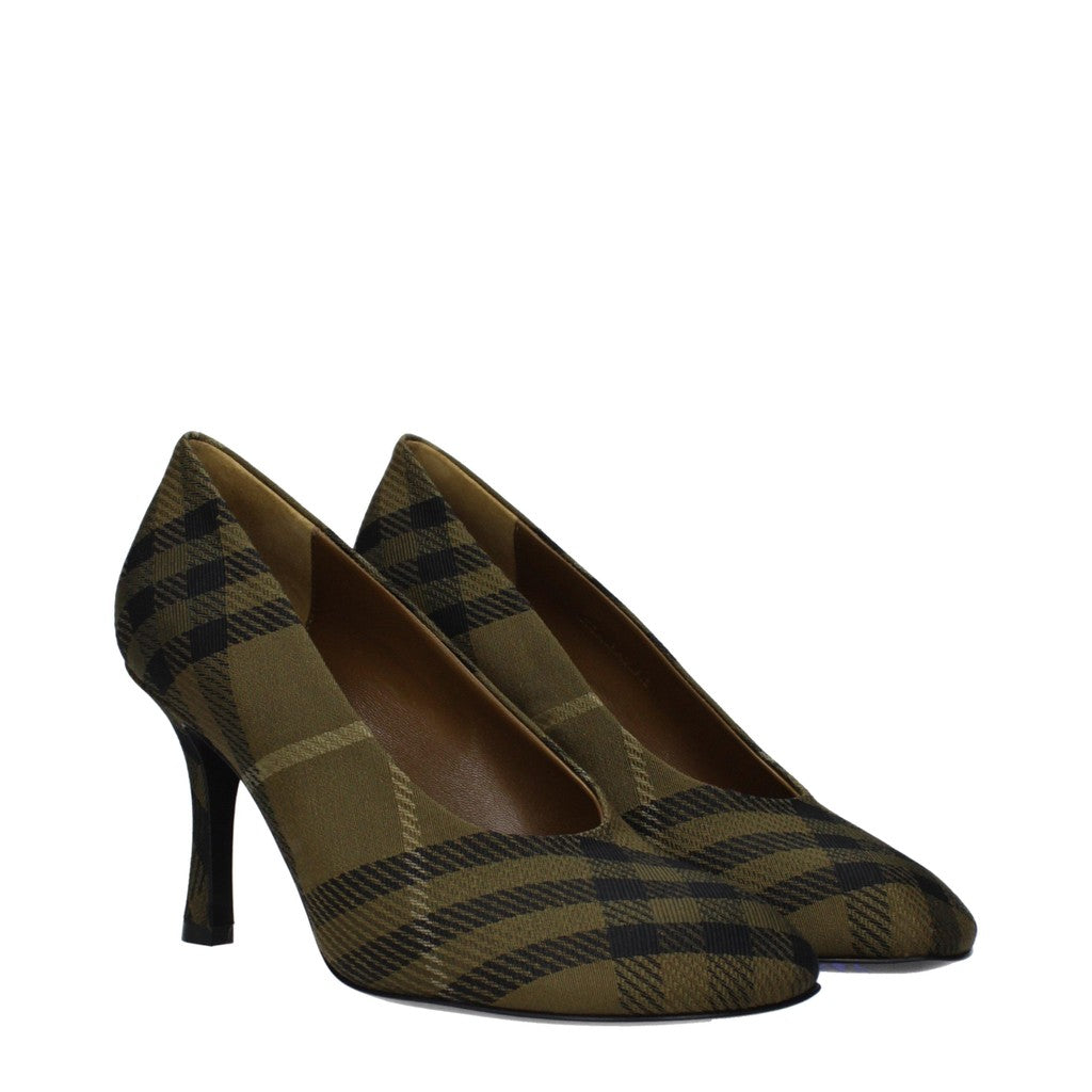 Burberry Stoffen pumps met ronde neus – Olijfgroen
