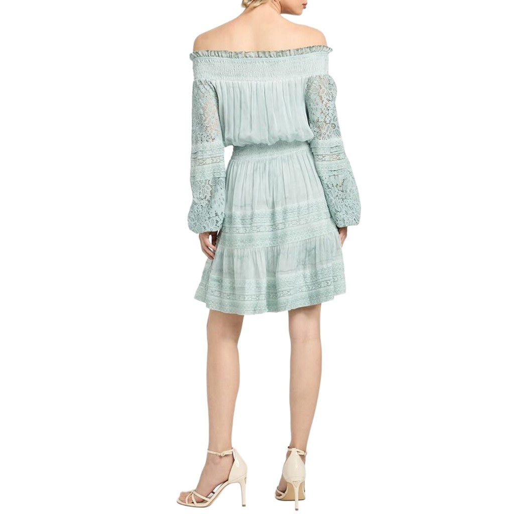 Guess Korte jurk met lange mouwen – Mintgroen
