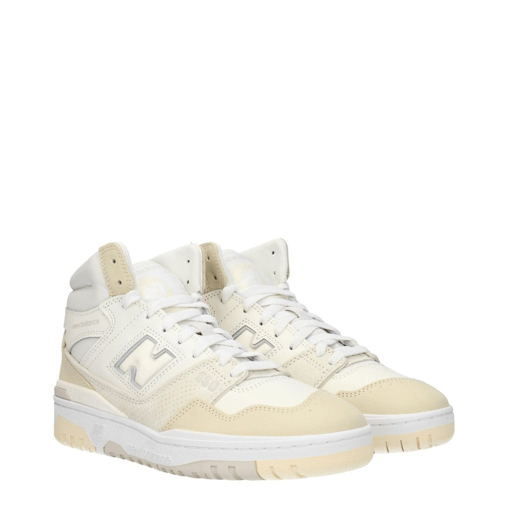 New Balance 650 Sneakers van leer en suède – Wit / Bruin