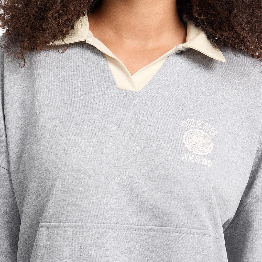 Guess Sweater met bedrukt logo – Grijs