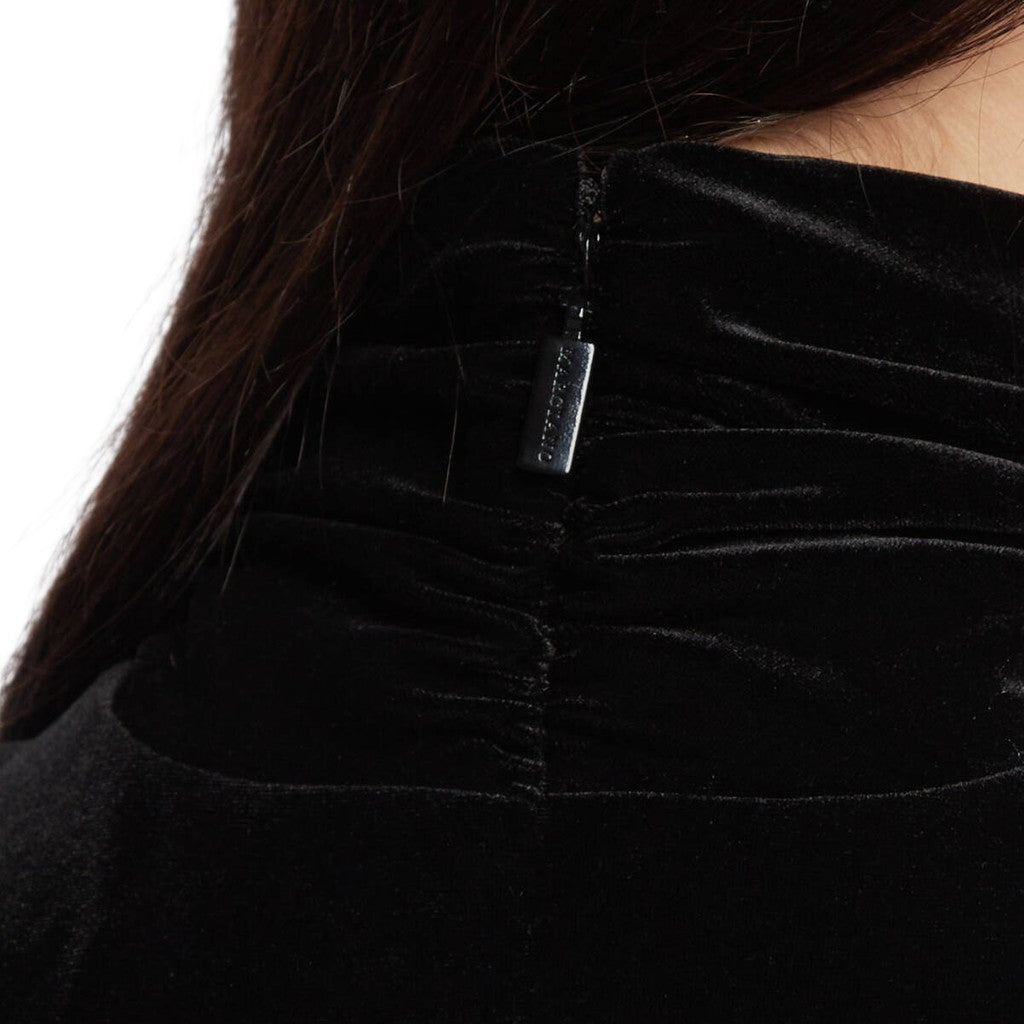 Guess Fluwelen jurk met halfhoge col – Zwart