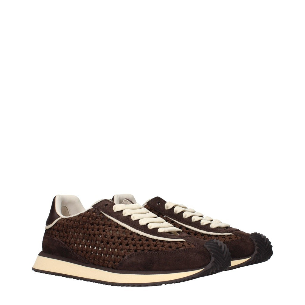 Dolce & Gabbana Sneakers van stof, suède en leer – Bruin