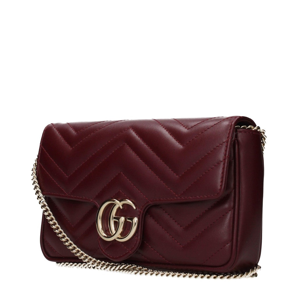 Gucci GG Marmont Platte schoudertas met twaalf kaartvakken – Bordeaux