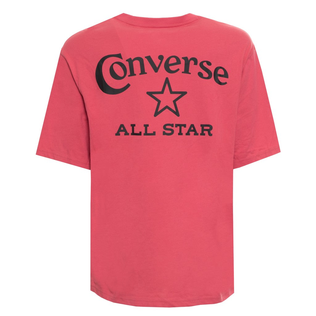 Converse T-shirt met ronde hals en bedrukt logo – Rood