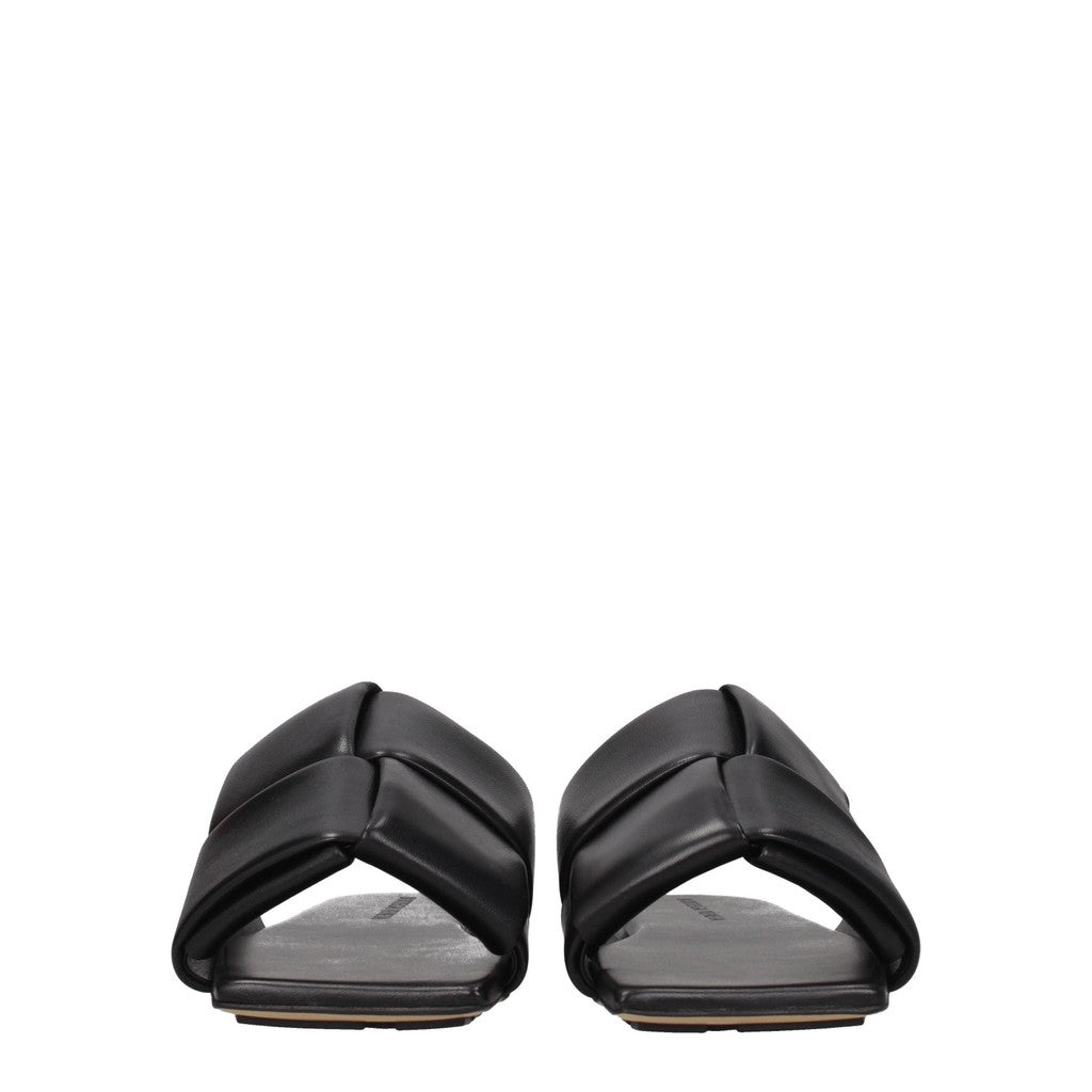 Bottega Veneta Leren herensandalen met open neus – Zwart