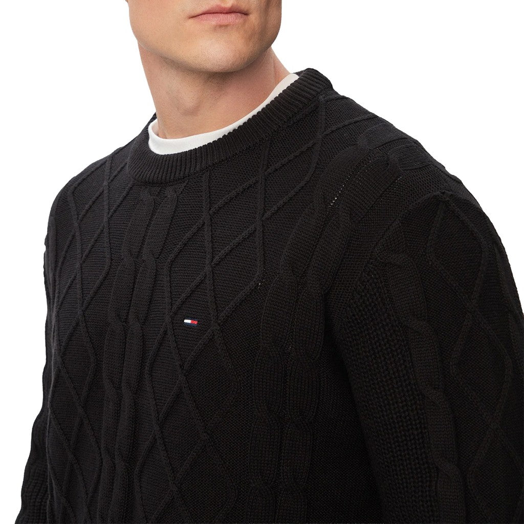 Tommy Jeans Regular Fit Effen trui met ronde hals – Zwart