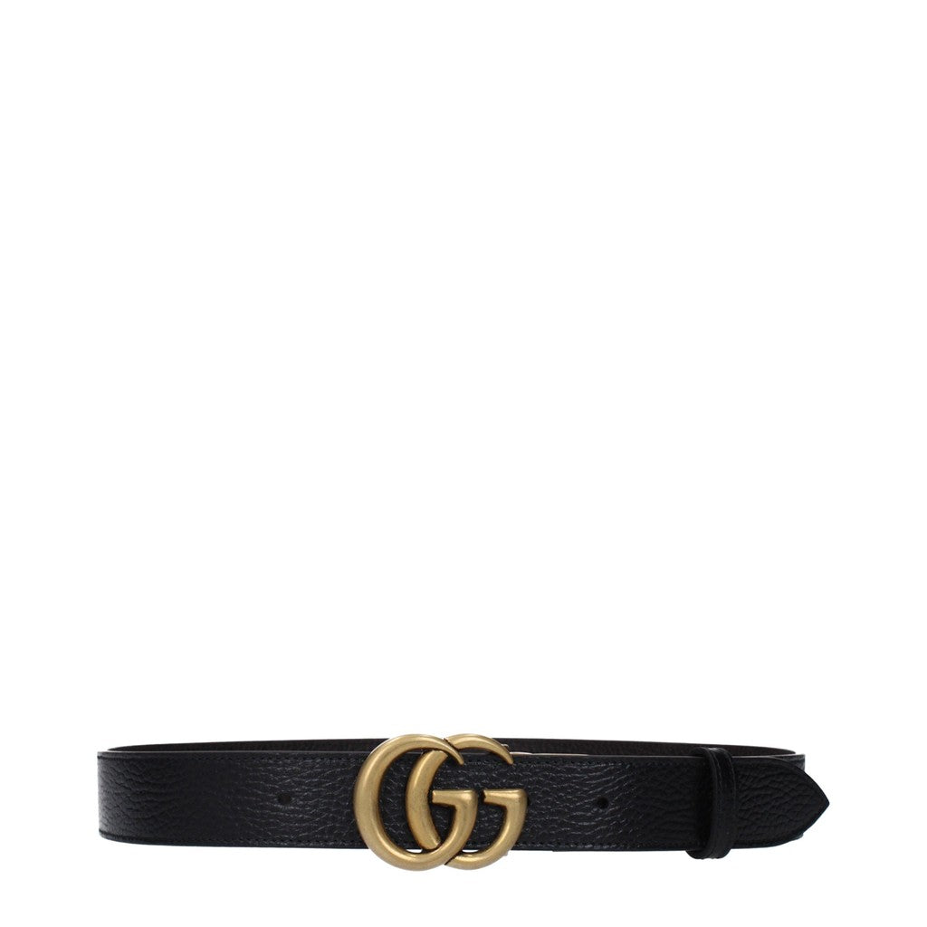Gucci Leren riem met goudkleurige details – Zwart / Bruin