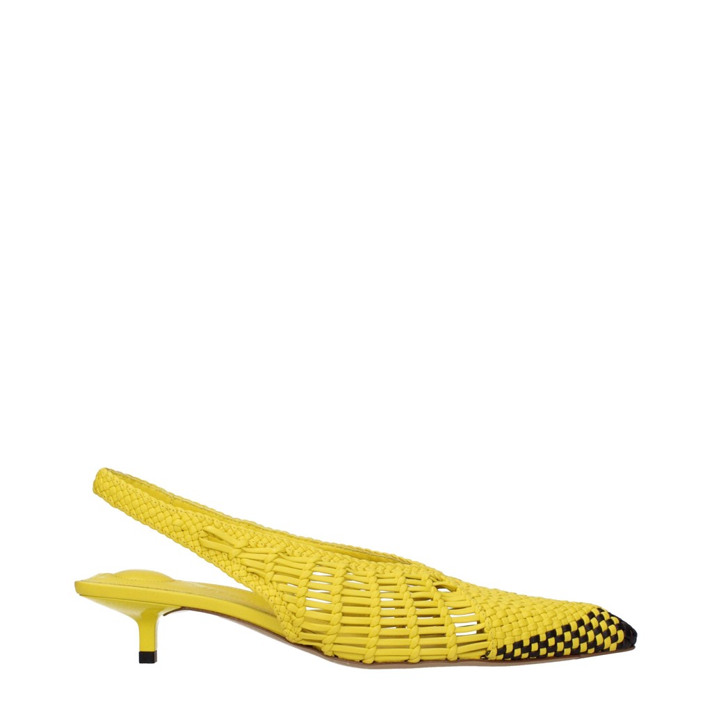 Jacquemus Low Cubisto Slingbacks – Geel