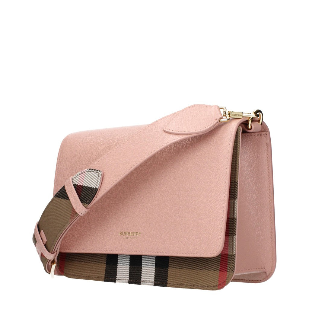 Burberry Crossbodytas van leer en stof – Oudroze