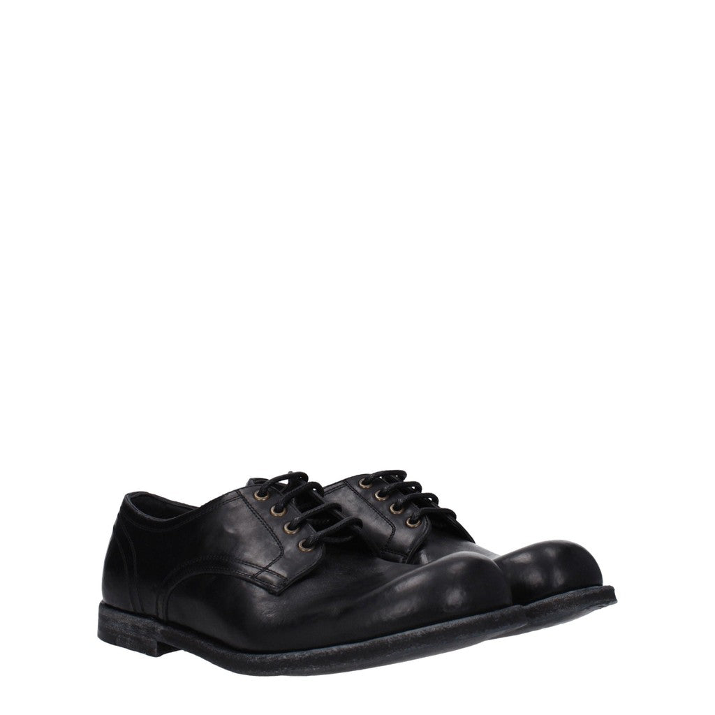 Dolce & Gabbana Leren veterschoenen – Zwart