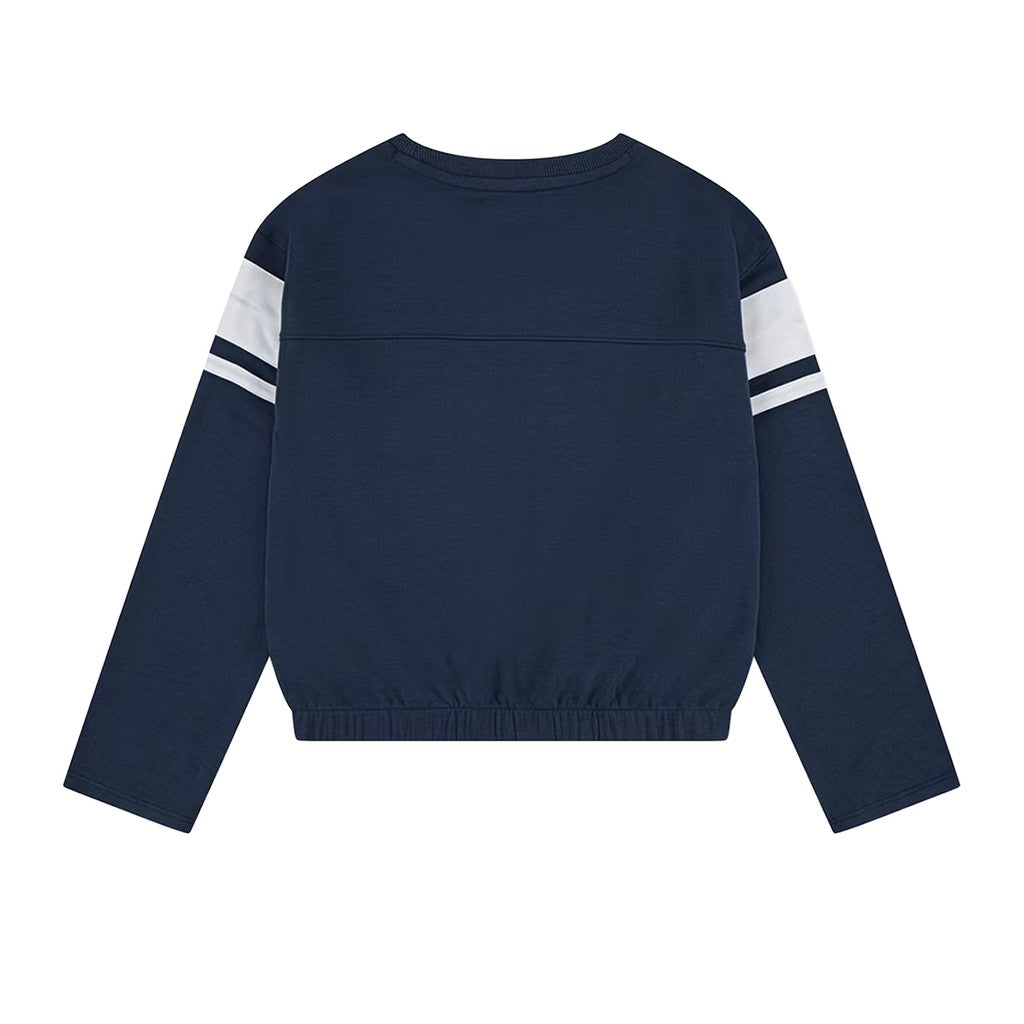Levi's Kids Tweekleurige sweater met ronde hals – Marineblauw