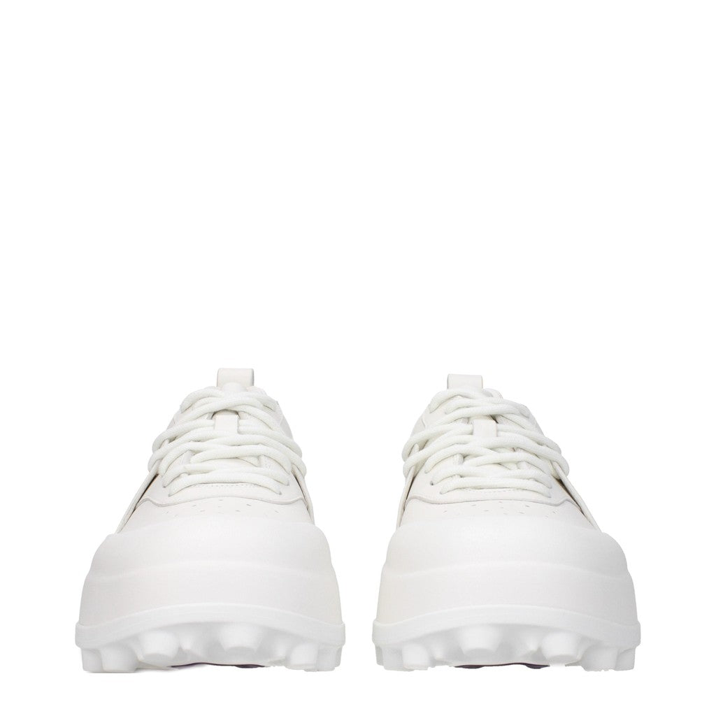 Jil Sander Leren sneakers met hoge zool – Wit