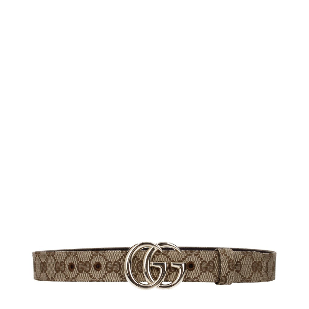 Gucci Riem van stof en leer met knoopsluiting – Beige