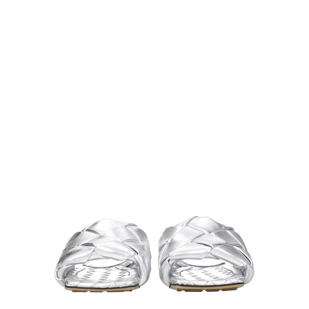 Bottega Veneta Leren sandalen met open neus – Zilver