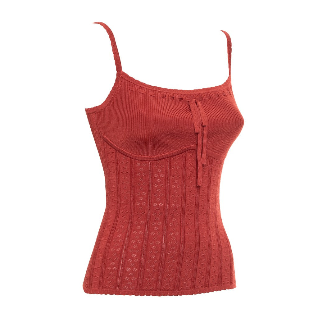 Guess Top met schouderbandjes en logo – Rood