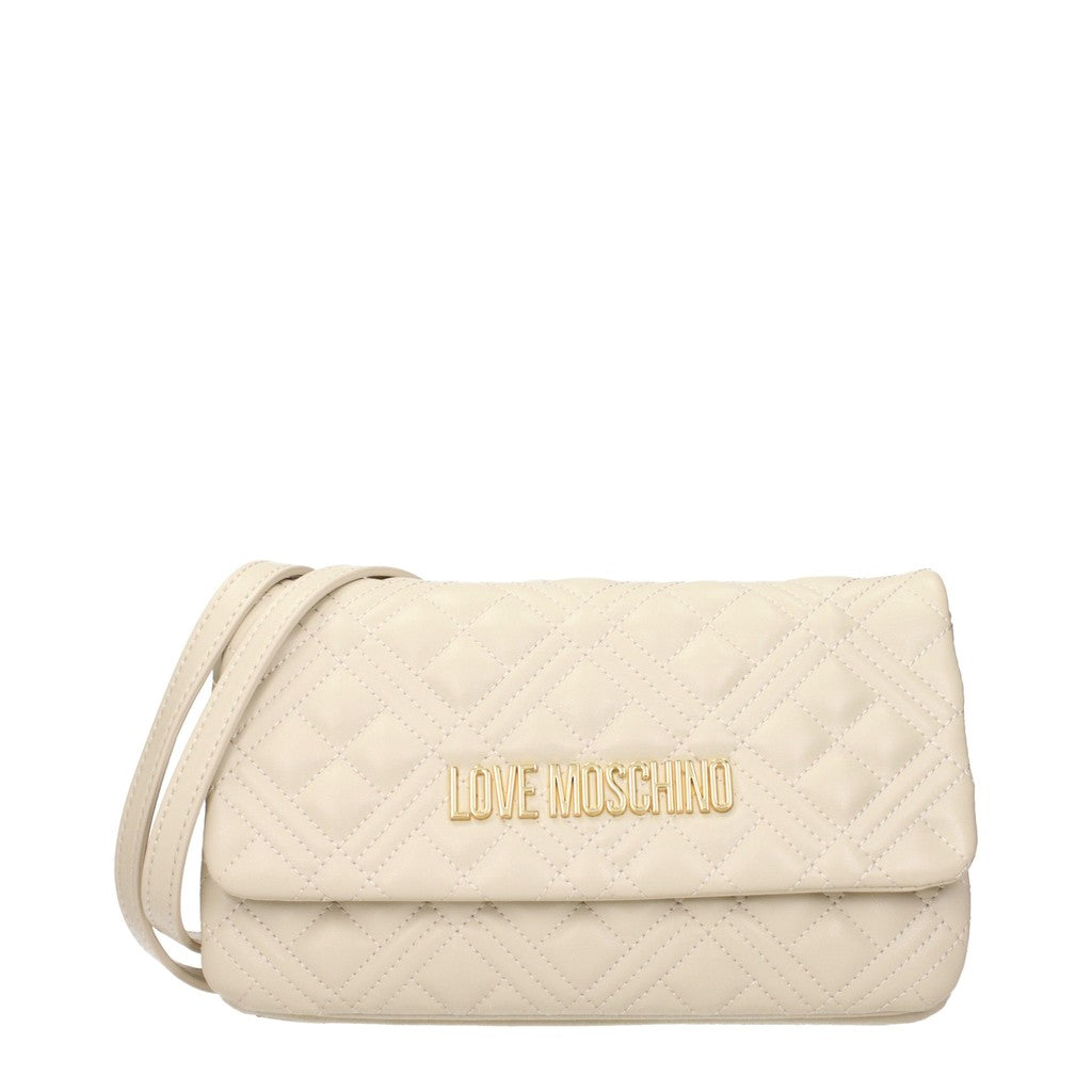 Love Moschino Platte crossbodytas met drie vakken – Ivoor