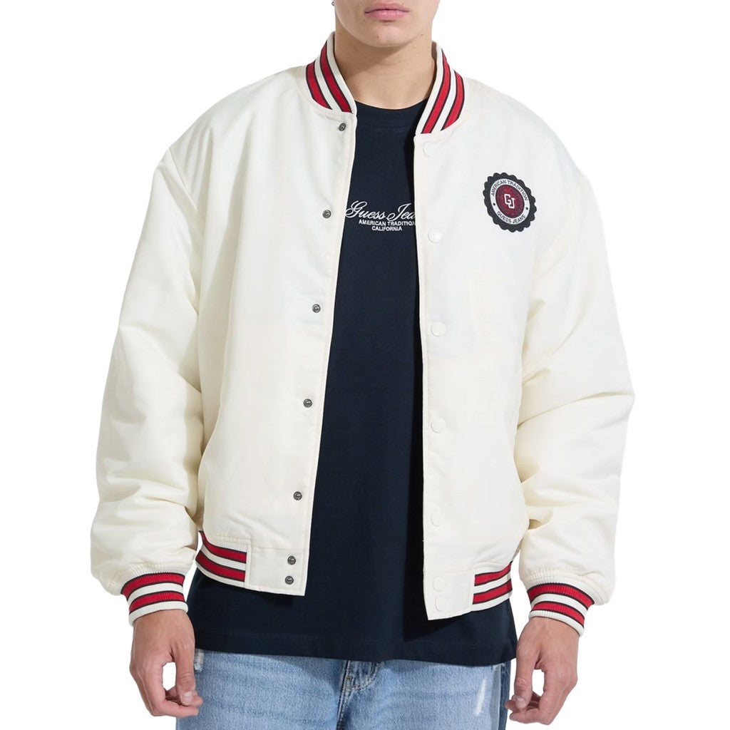Guess Bomberjack met knoopsluiting – Wit