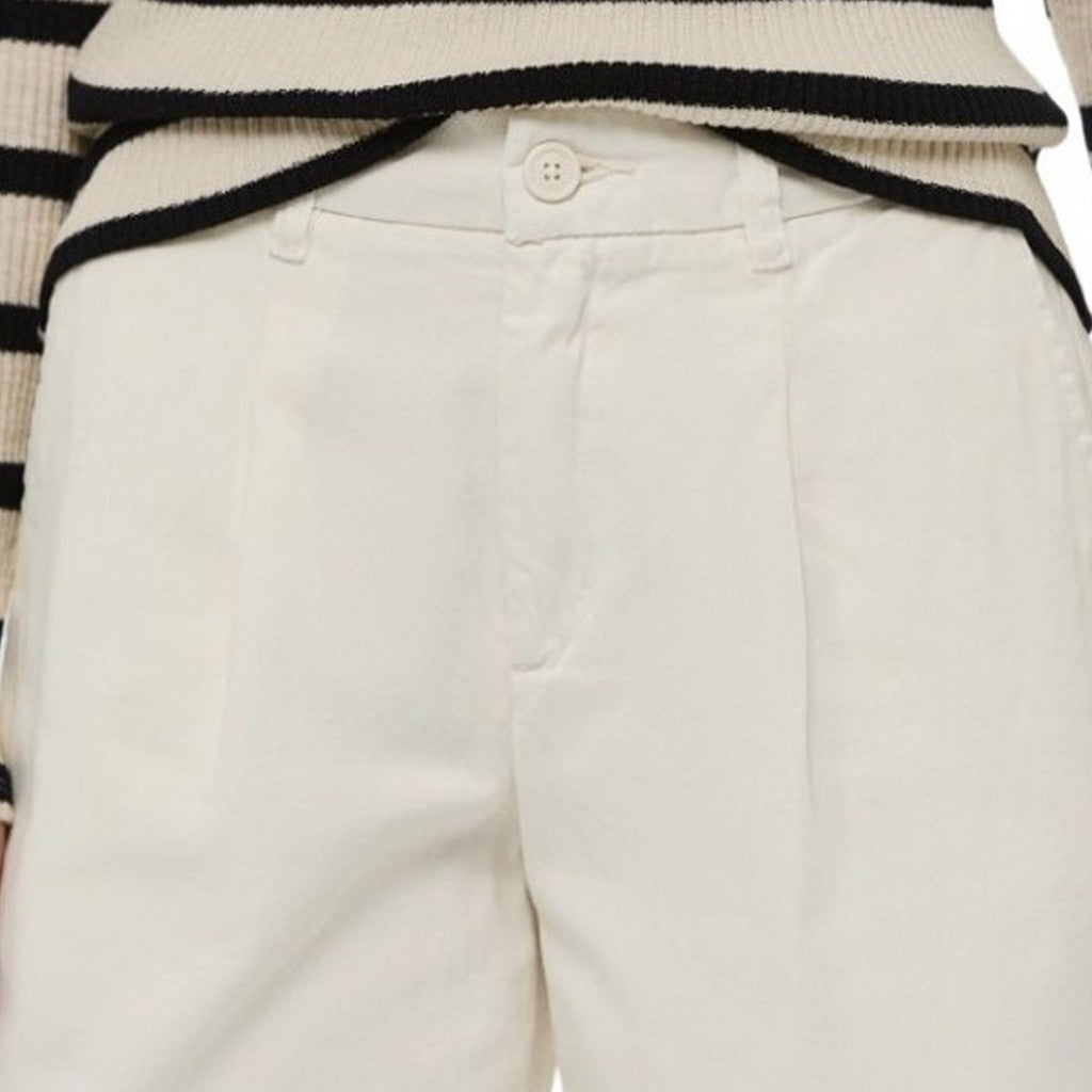 Guess Broek met vier zakken en logo – Crème