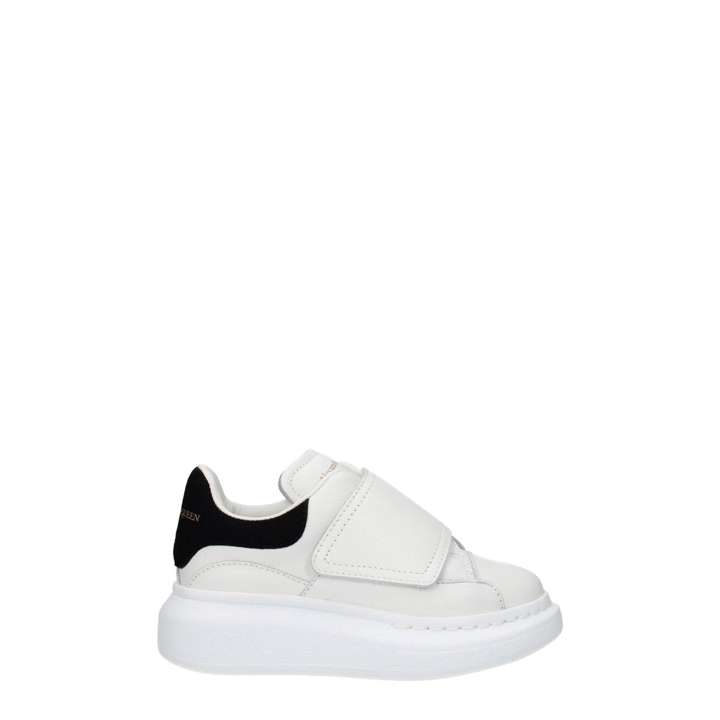 Alexander McQueen Kids Oversized Sneakers van leer en suède – Wit / Zwart