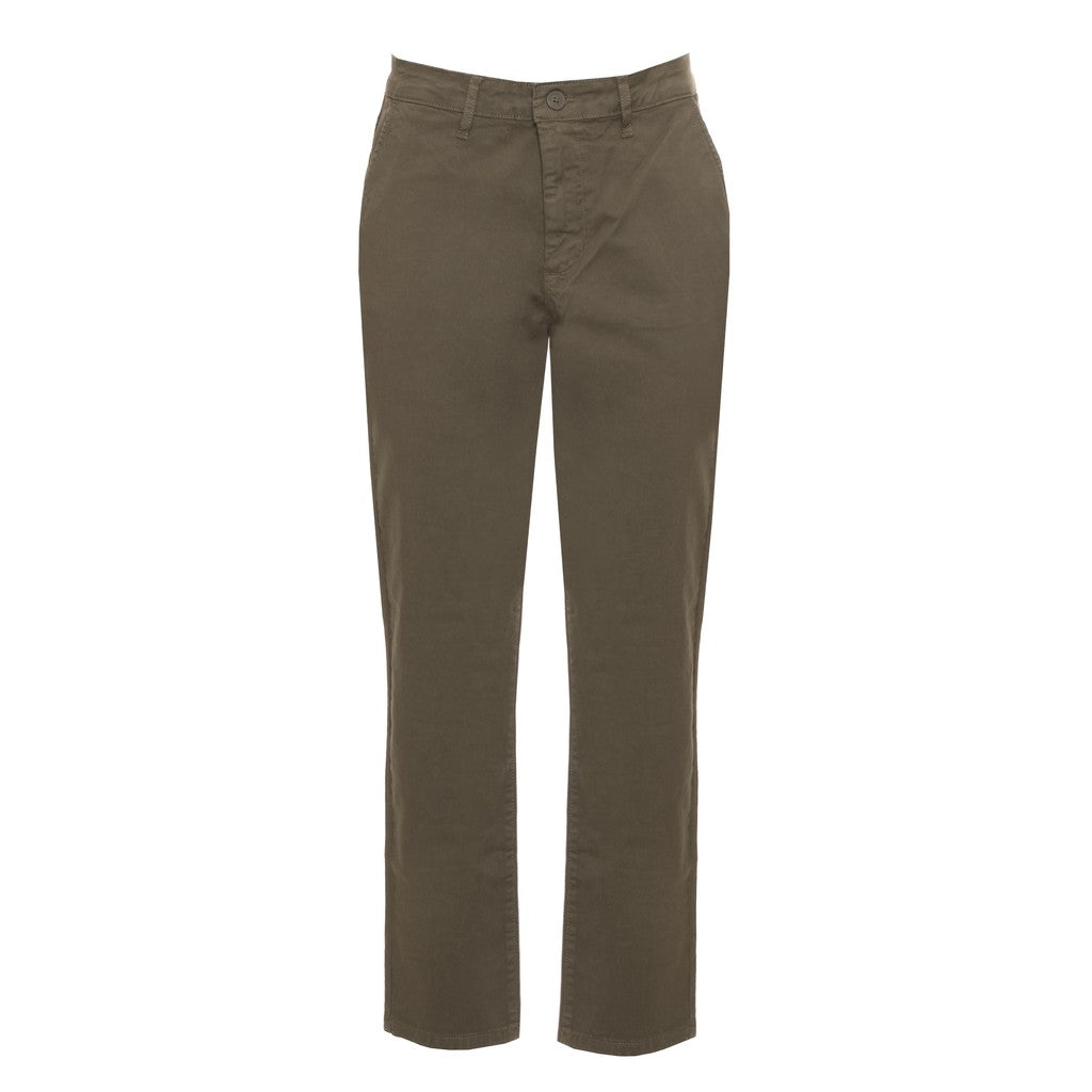Guess Broek met vier zakken en logo – Olijfgroen