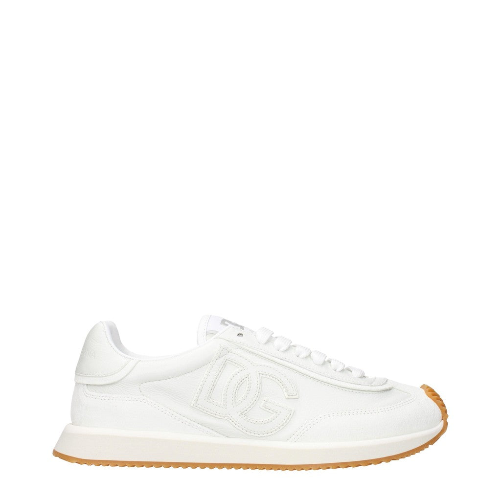 Dolce & Gabbana Sneakers van leer en suède met veters – Wit
