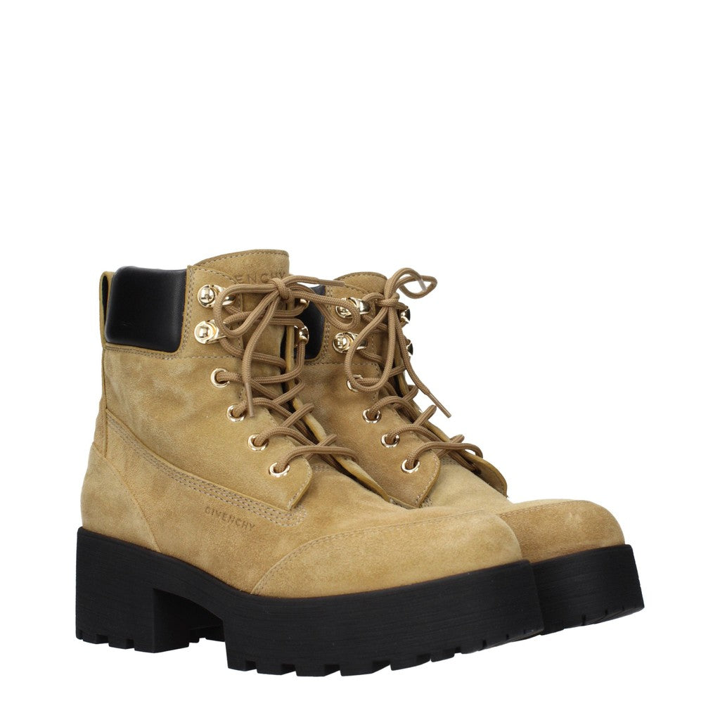 Givenchy Suède enkellaarzen met veters – Camel