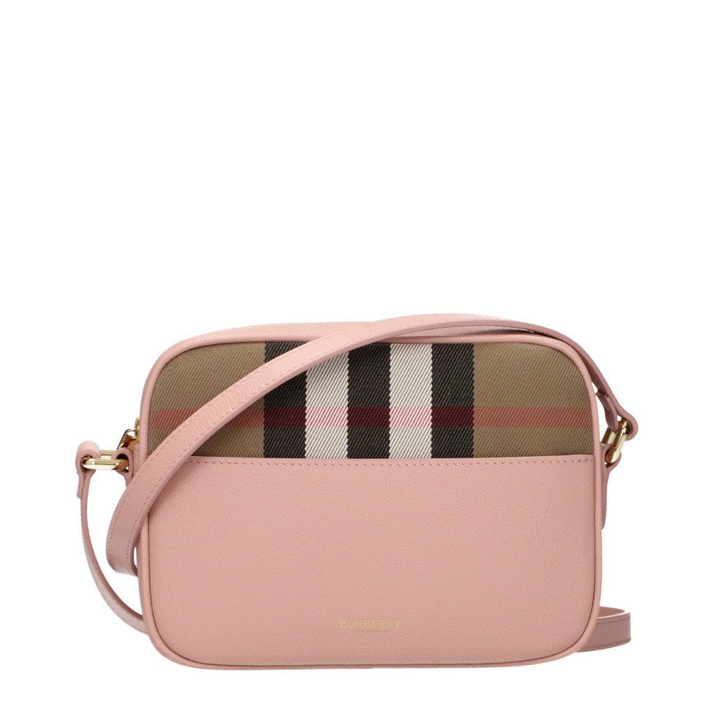 Burberry Crossbodytas van leer en stof – Oudroze