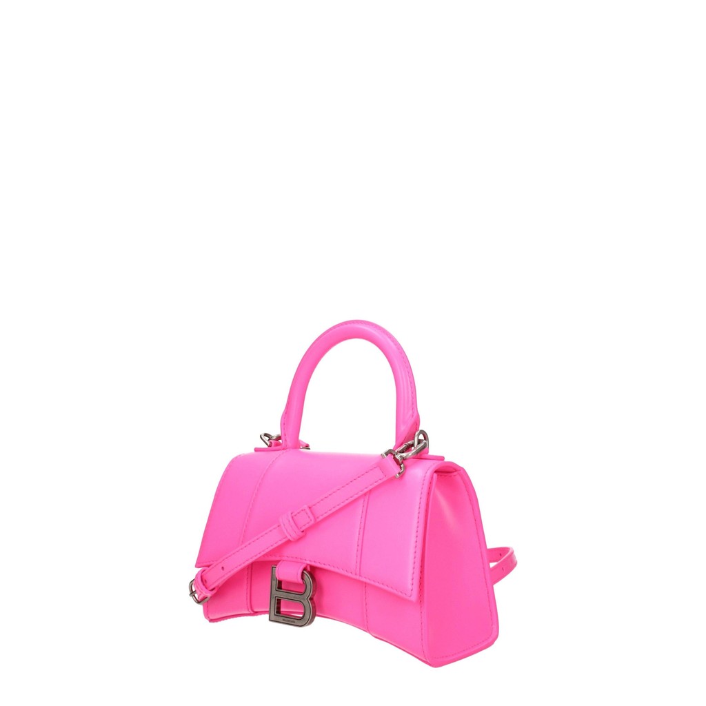 Balenciaga Hourglass XS Handtas van leer – Fluoroze