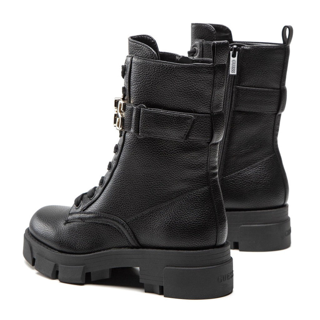 Guess Enkellaarzen met veters en ritssluiting – Zwart