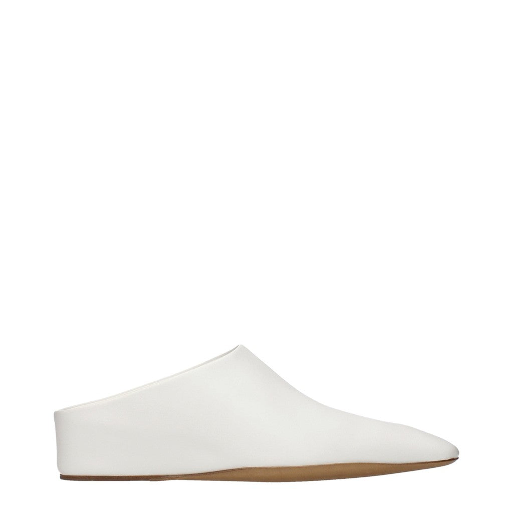 Jil Sander Muiltjes met vierkante neus – Wit