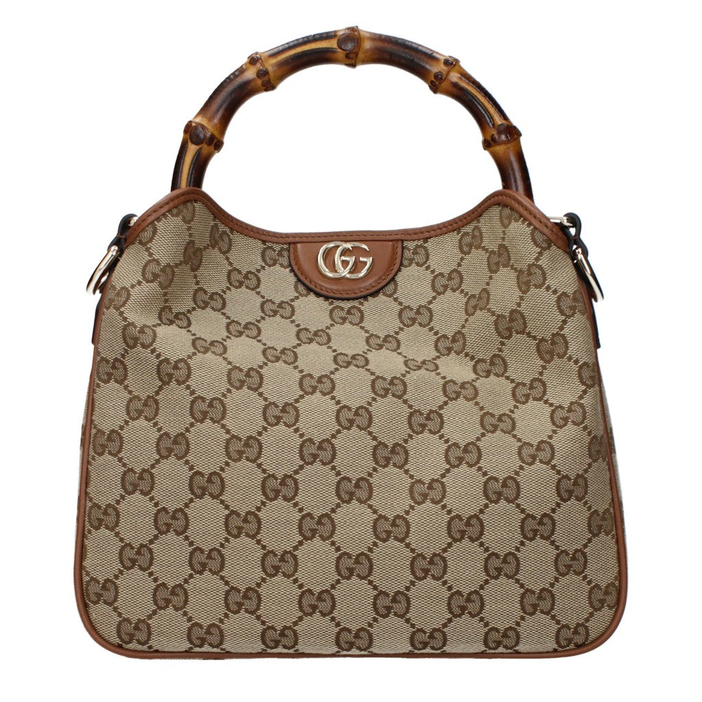 Gucci Handtas met bamboe hengsel – Beige / Bruin