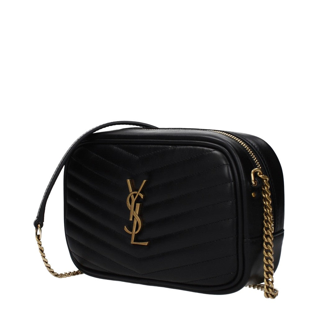 Saint Laurent Lou Crossbodytas met ritssluiting en kaartvakken – Zwart