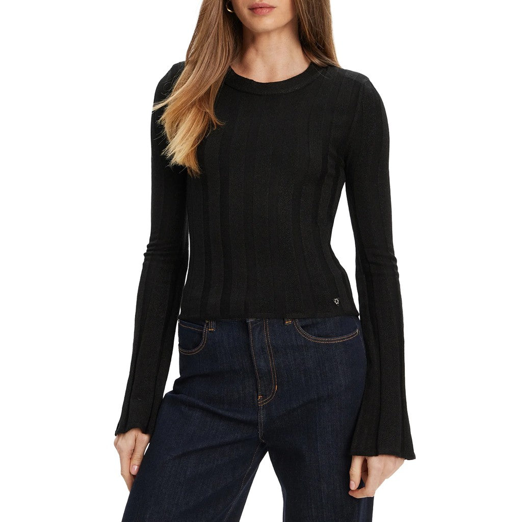 Guess Gebreide trui met ronde hals – Zwart