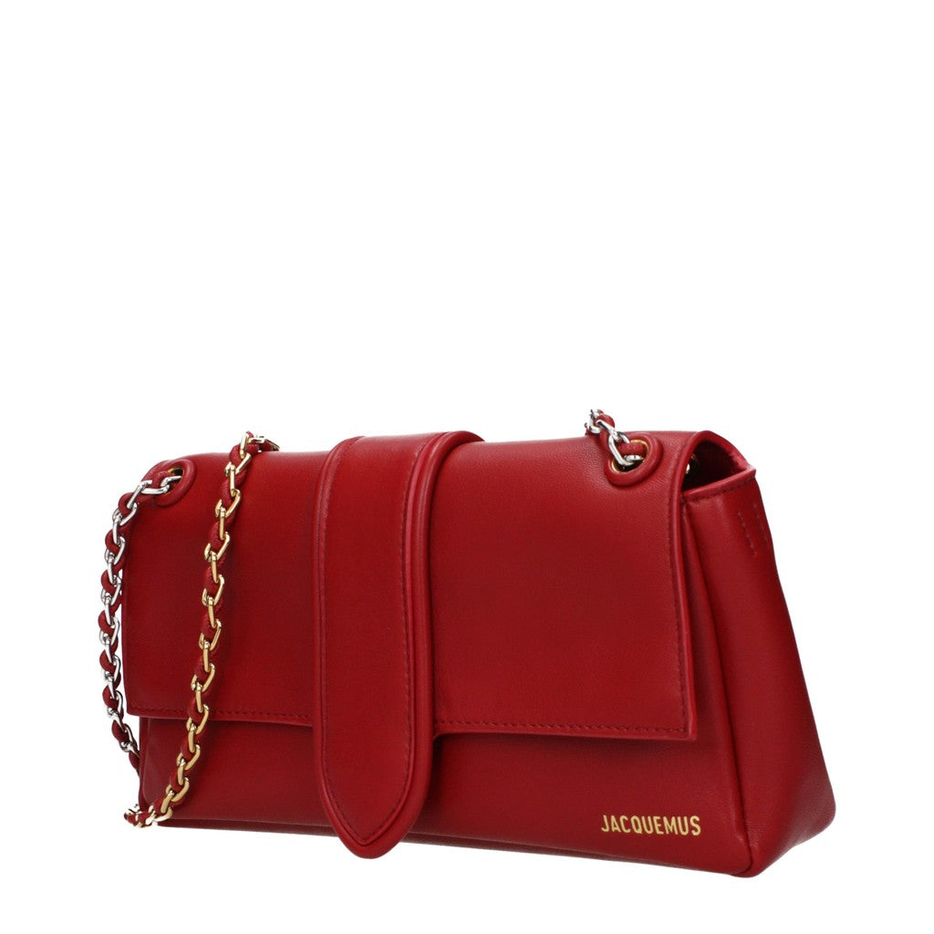 Jacquemus Bambino Chaine Leren schoudertas met magneetsluiting – Rood