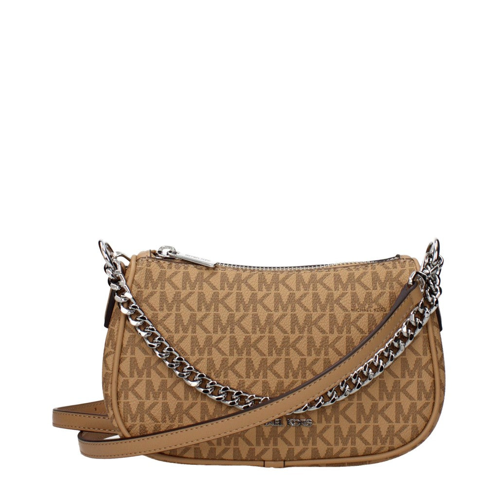 Michael Kors Carmela Crossbodytas met zilverkleurige details – Bruin