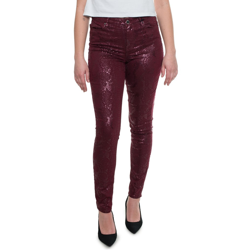 Guess Broek met slangenprint – Bordeaux