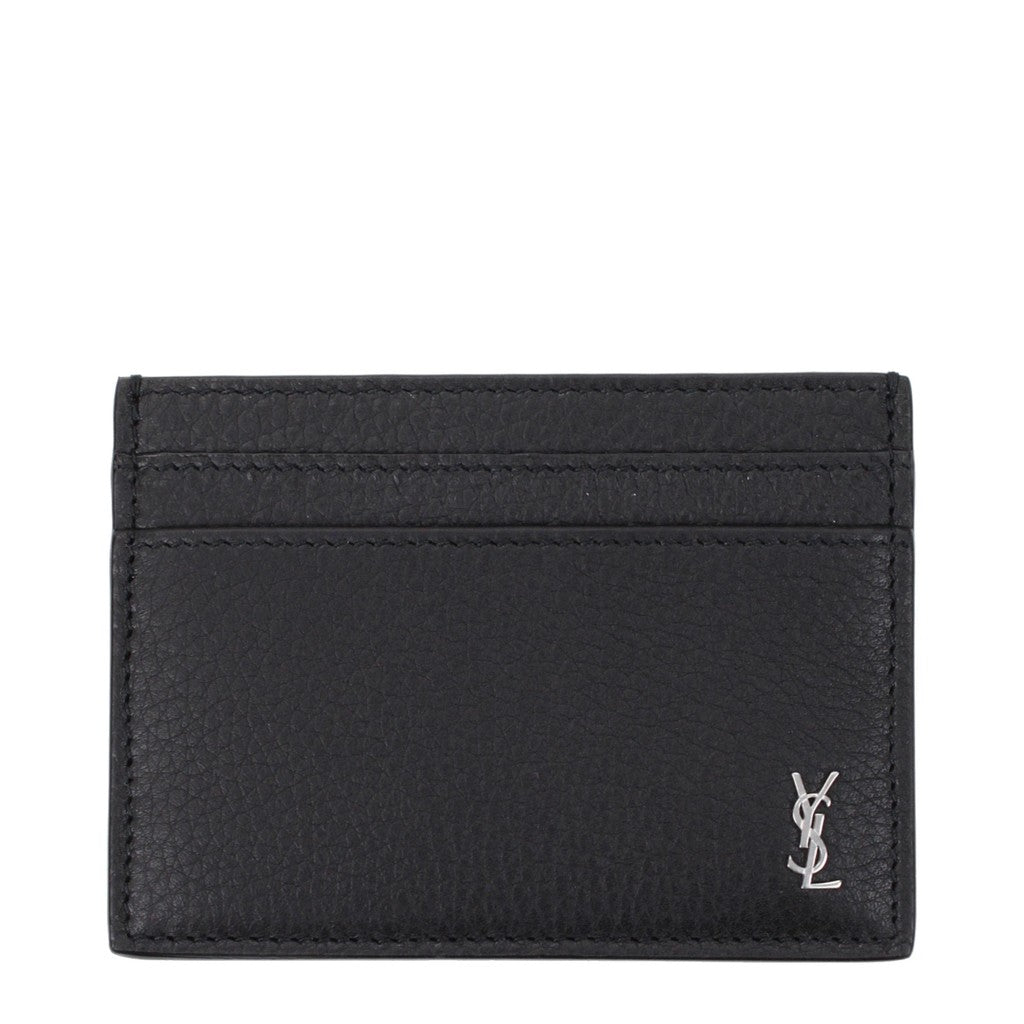 Saint Laurent Tiny Cassandre Kaarthouder met vijf kaartvakken – Zwart