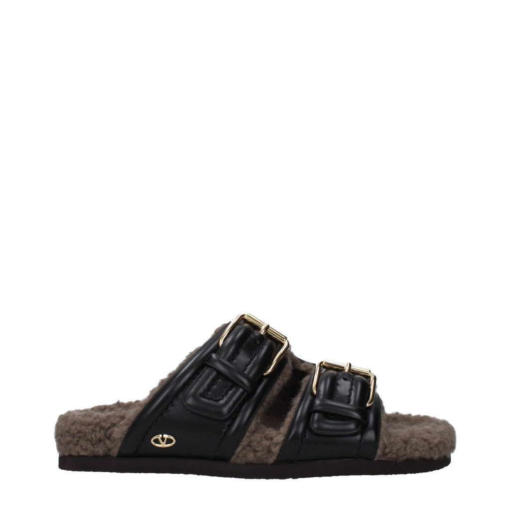 Valentino Garavani Sandalen met open neus en rubberen zool – Zwart