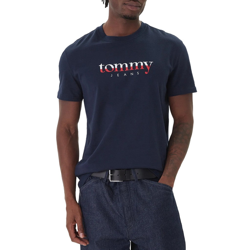 Tommy Jeans Regular Fit T-shirt met bedrukt logo – Donkerblauw
