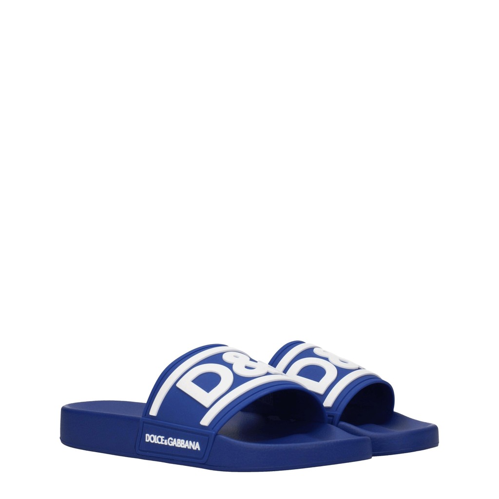 Dolce & Gabbana Rubberen sandalen met open neus – Blauw / Wit