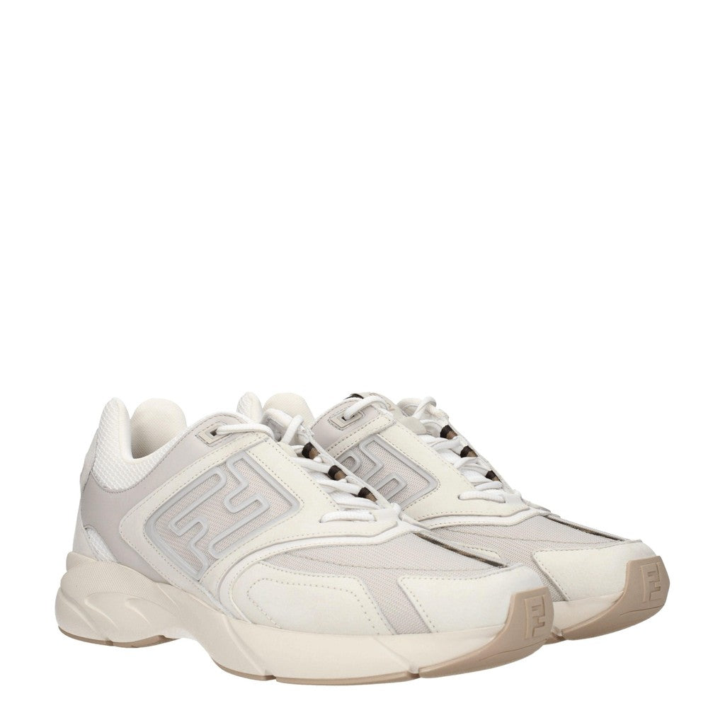 Fendi Sneakers van suède en stof – Beige