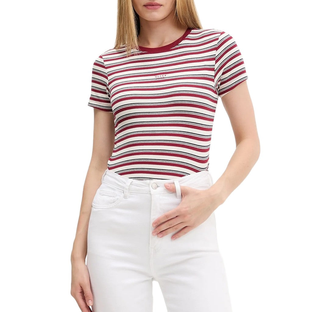 Guess T-shirt met strepen – Rood